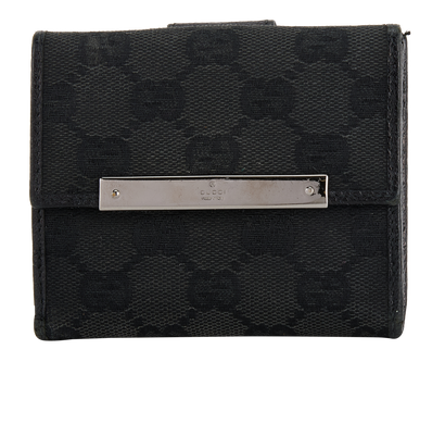 Gucci Compact Wallet, £150, Accessories, Black, Canvas, Front view